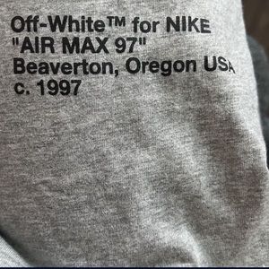 Size small gray off-white Nike collab